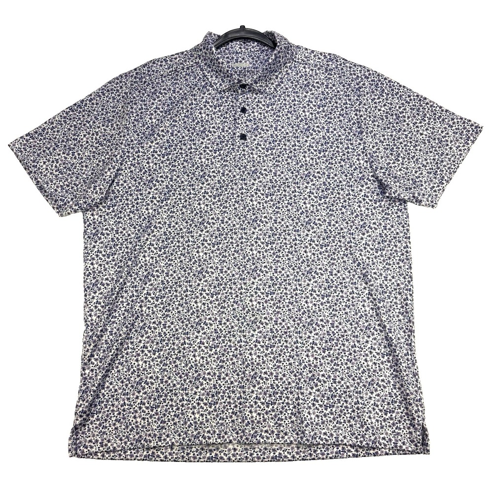 Jos A Bank Traveler Shirt XL Tailored Fit Men Purple Blue Floral Performance